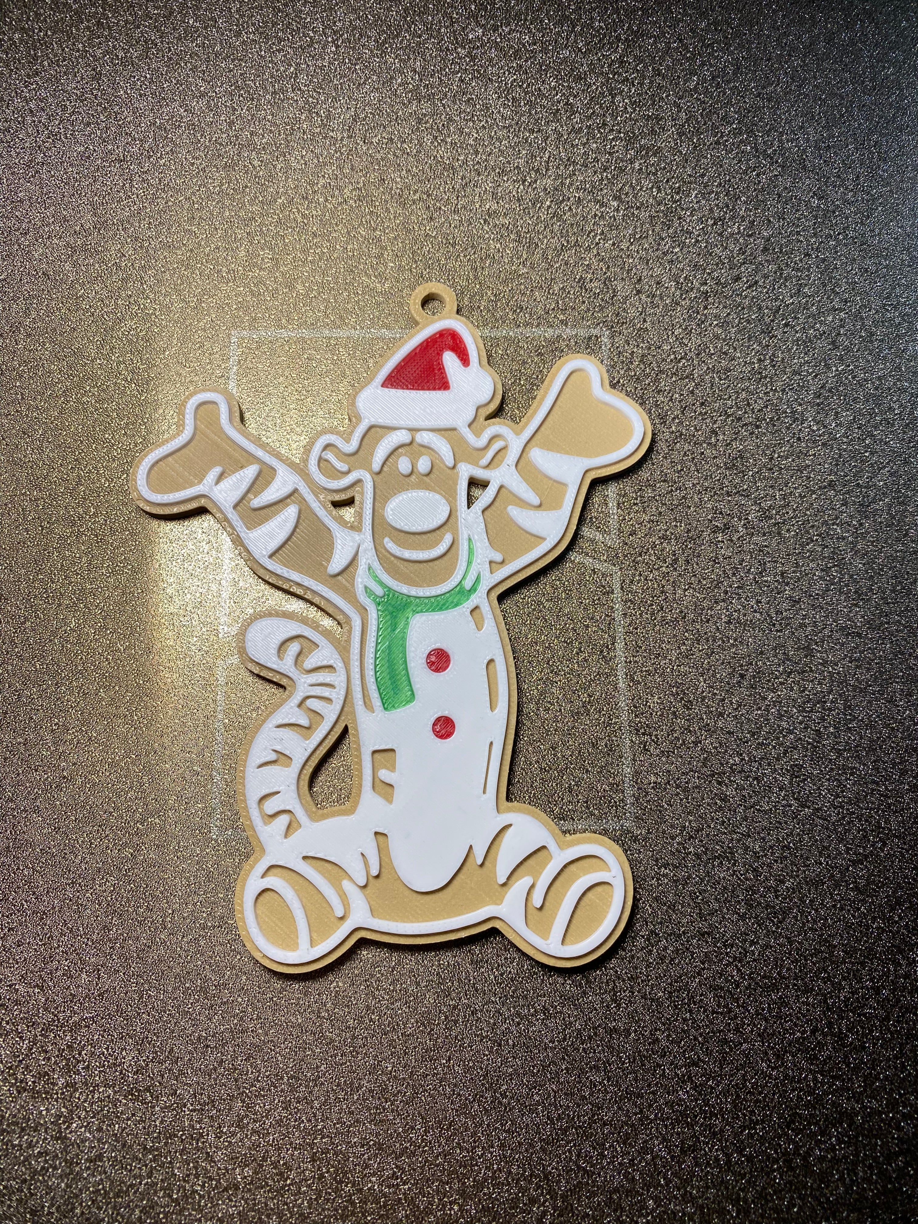 Gingerbread Tigger Christmas Ornament – 3D Printed Holiday Decor