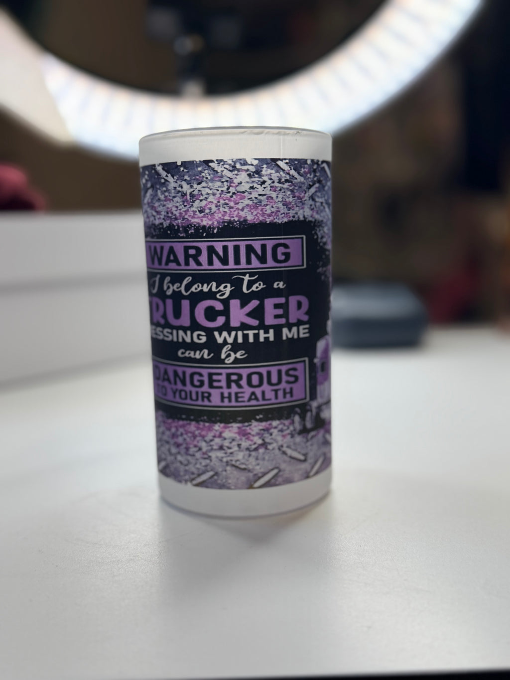 Warning Trucker Mug – 16oz