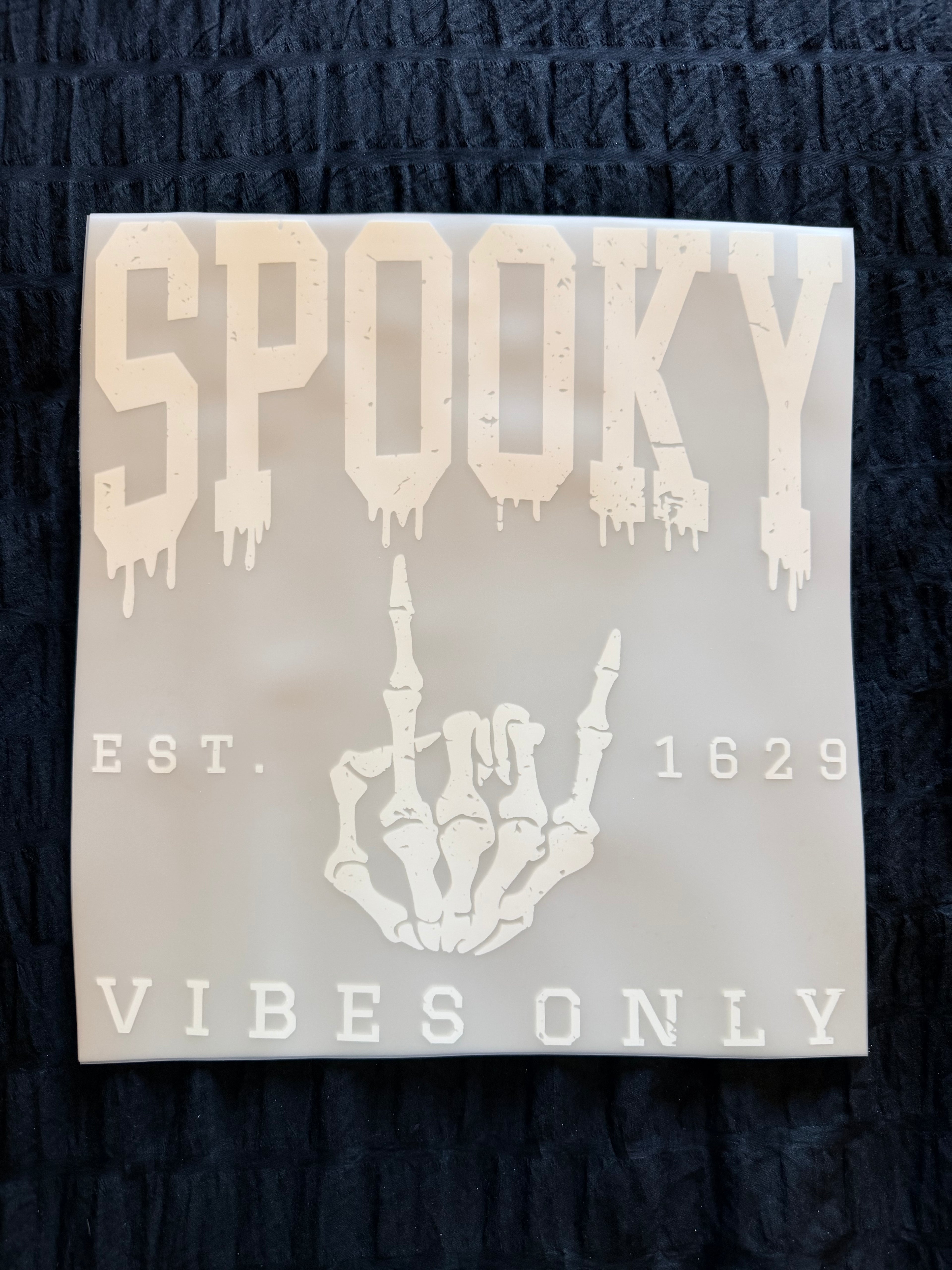 Spooky Vibes Skeleton Hand DTF Print
