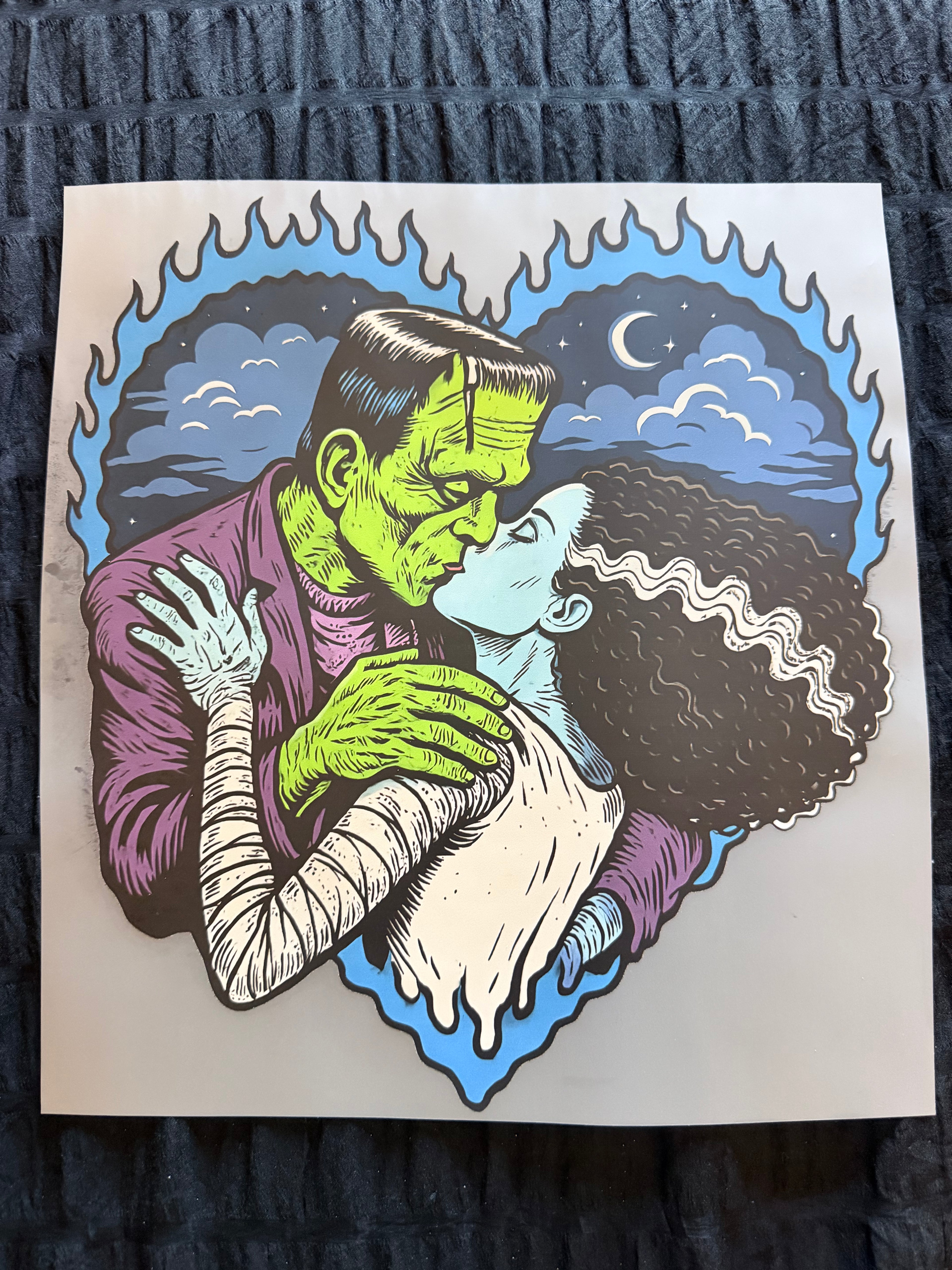 Frankenstein & Bride Love DTF Shirt Transfer
