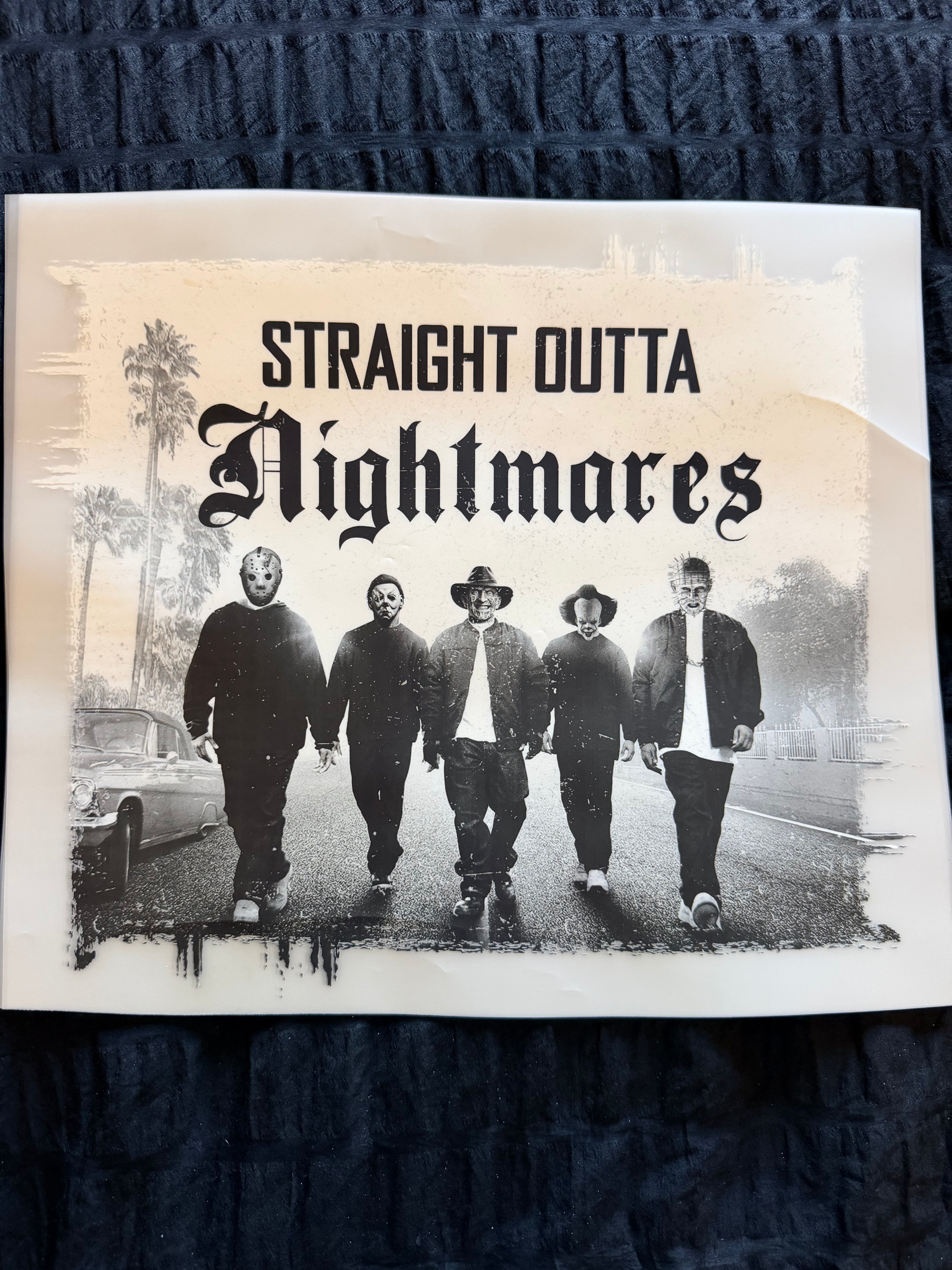 Straight Outta Nightmares Horror DTF Shirt Transfer